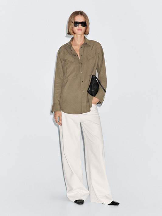Long shirt with pocket details