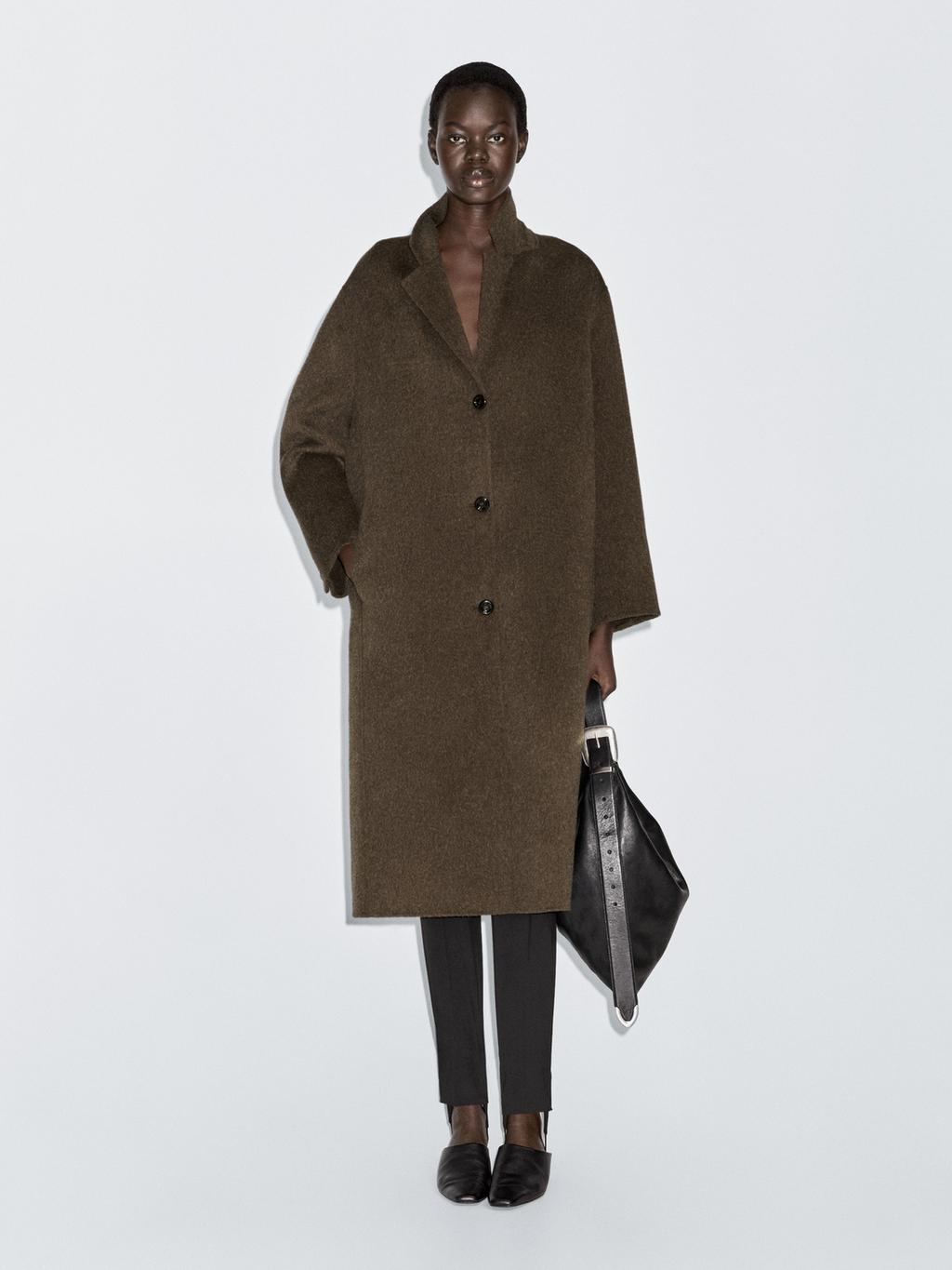 Long wool blend coat