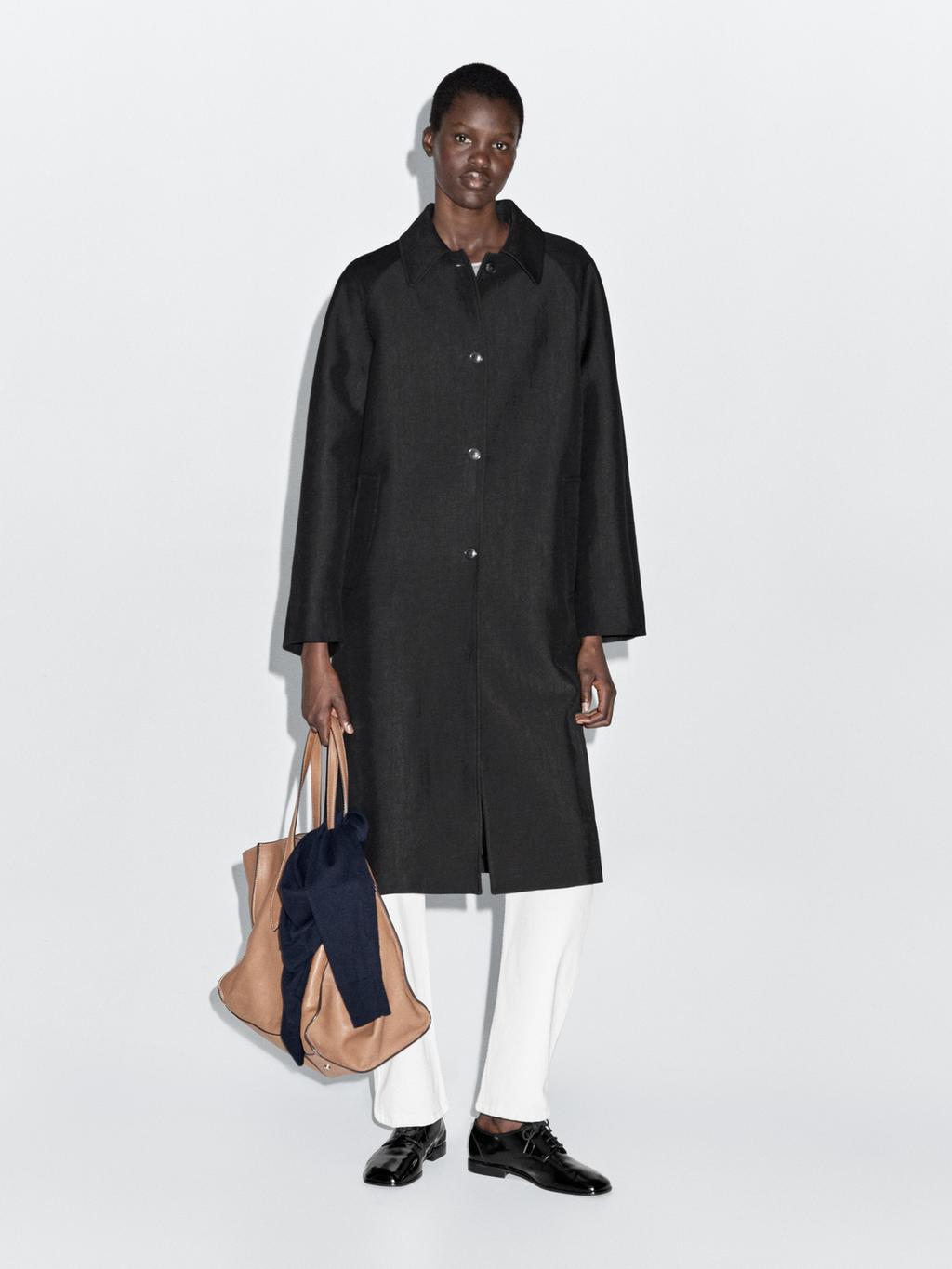 Long wool blend coat