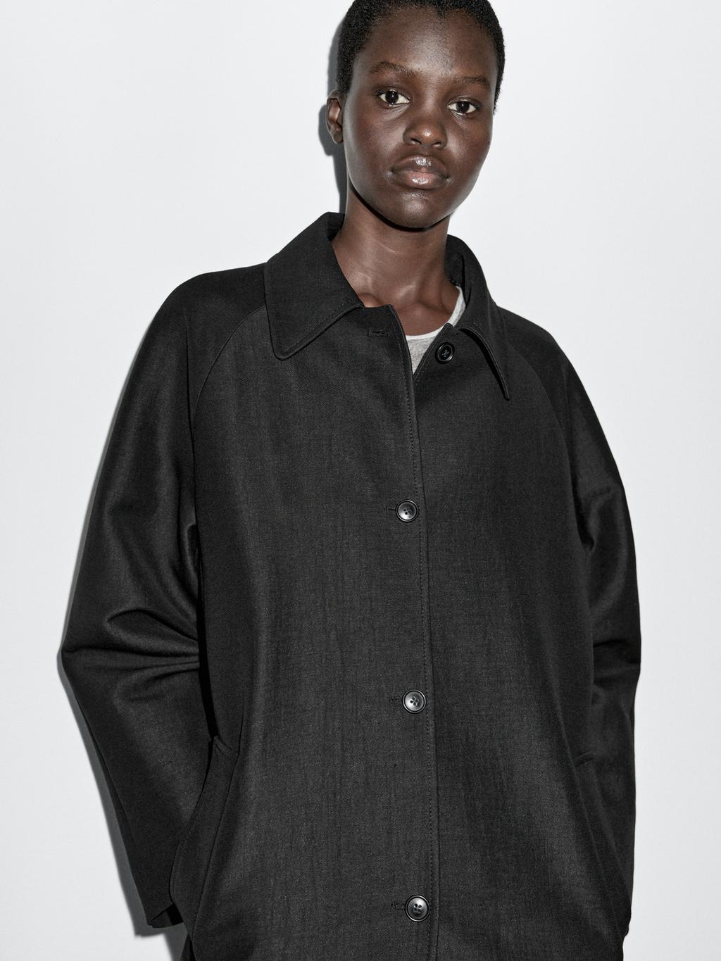Long wool blend coat