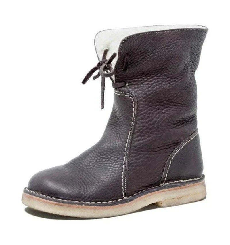 Waterproof Wool Lined Leather Orthopaedic Snow Boots