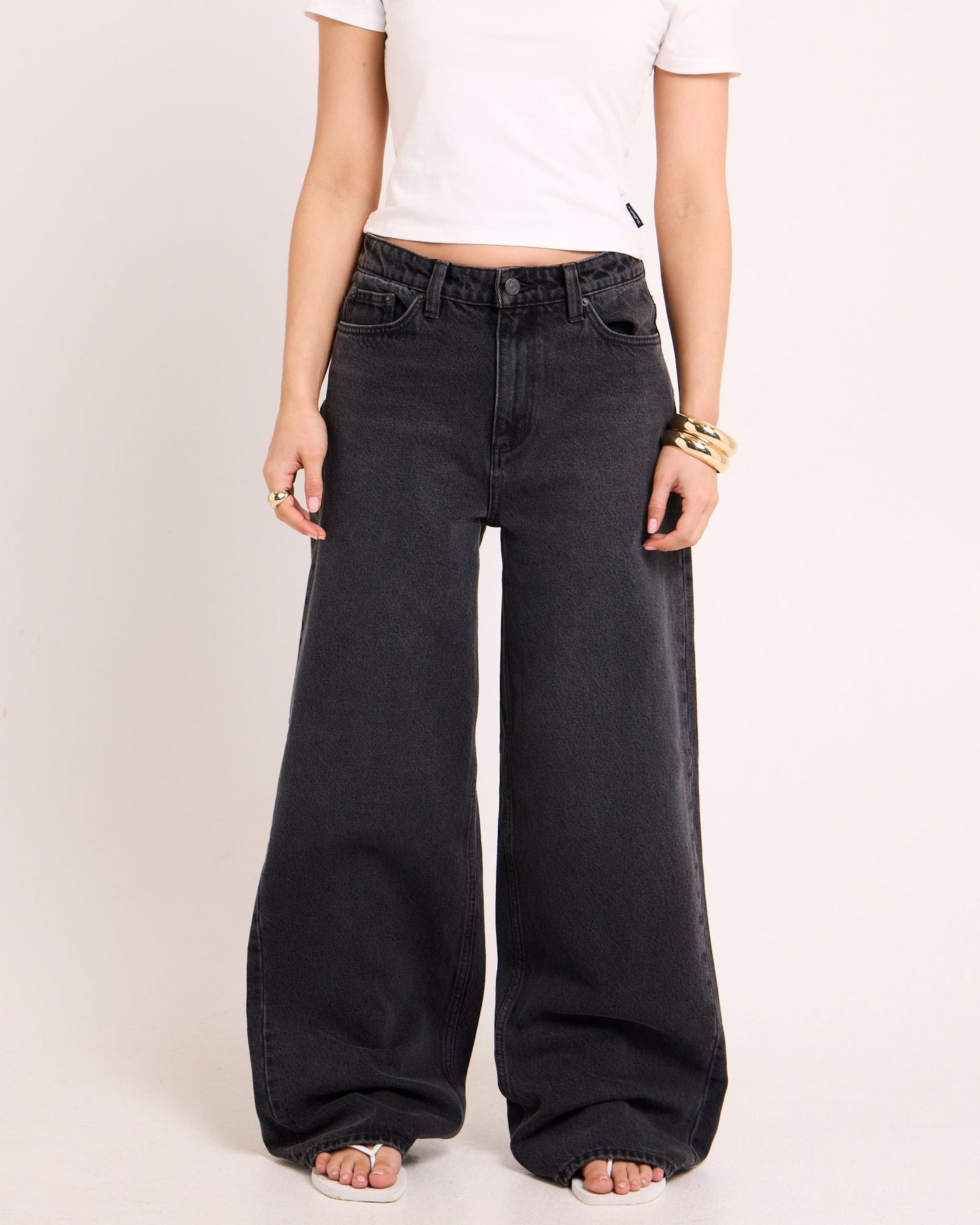 Mid Slouch Relaxed Denim Jeans Basalt