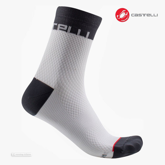 VELOCISSIMA 12 WOMENS SOCKS - WHITE/DARK GREY