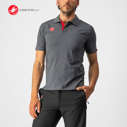 RACE DAY POLO SHIRT : MELANGE GREY
