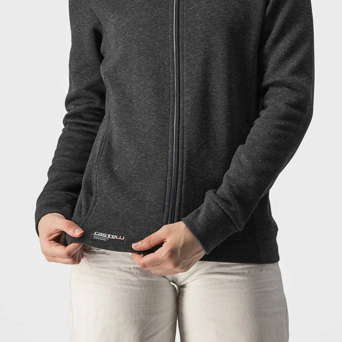 MILANO FULL ZIP FLEECE Women's Hoodie : LIGHT BLACK