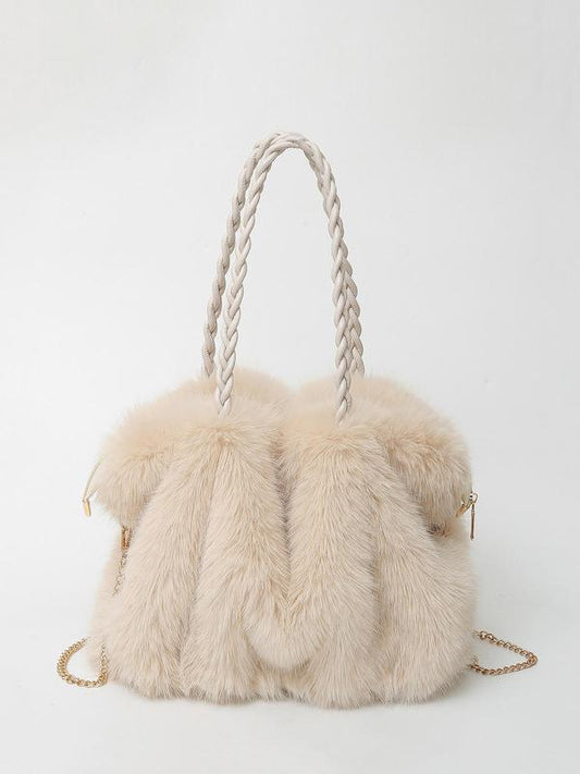 Versatile Plush Velvet Shoulder Tote Bag